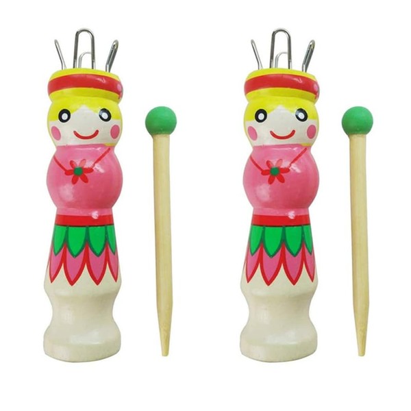 STOBOK 2 Sets Wood Mini Dolls Tools Knitting Corking Knitting