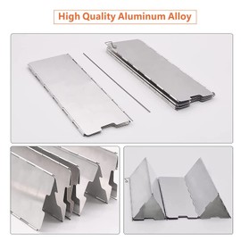 Pack of 10 foldable aluminium wind protection, aluminium wind protection, wind protection for camping stoves, for camping, outdoor stoves, picnics, camping