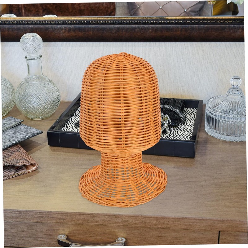 VICASKY Rattan Woven Hat Display Stand Elegant Decorative Holder for