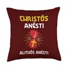 Christos Anesti Paschal Greeting Greek Easter Throw Pillow
