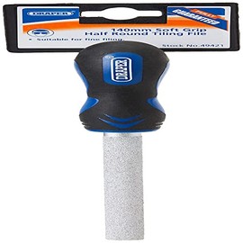 Draper 49421 Soft Grip Half Round Tiling File, 140mm , Blue