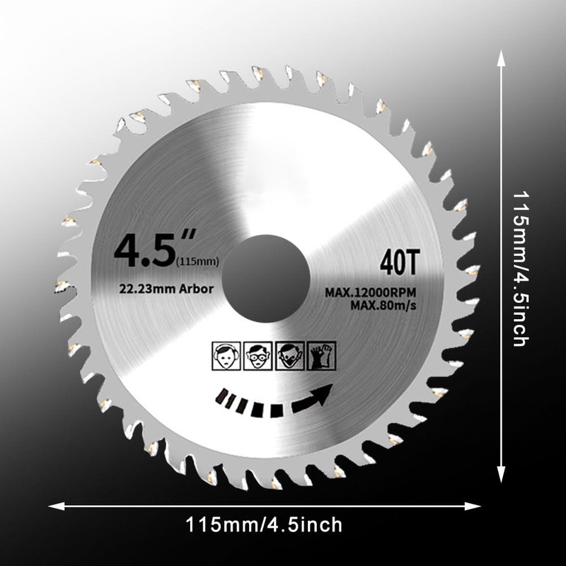 4.5" Angle Grinder Circular Saw Blade 40 Teeth Woodworking Saws