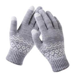 Snowflake Brushed Double Thermal Knit Gloves / 눈꽃 기모 이중 보온 니트 털장갑