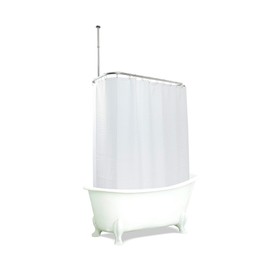 Utopia Alley Waffle Weave Shower Curtain - Clawfoot Tub Shower Surround Curtain, Washable & Weighted Shower Curtain Or Tub Curtain for Wrap Around Curtain Rods - with 36 Hooks Set, 180 x 70 (White)