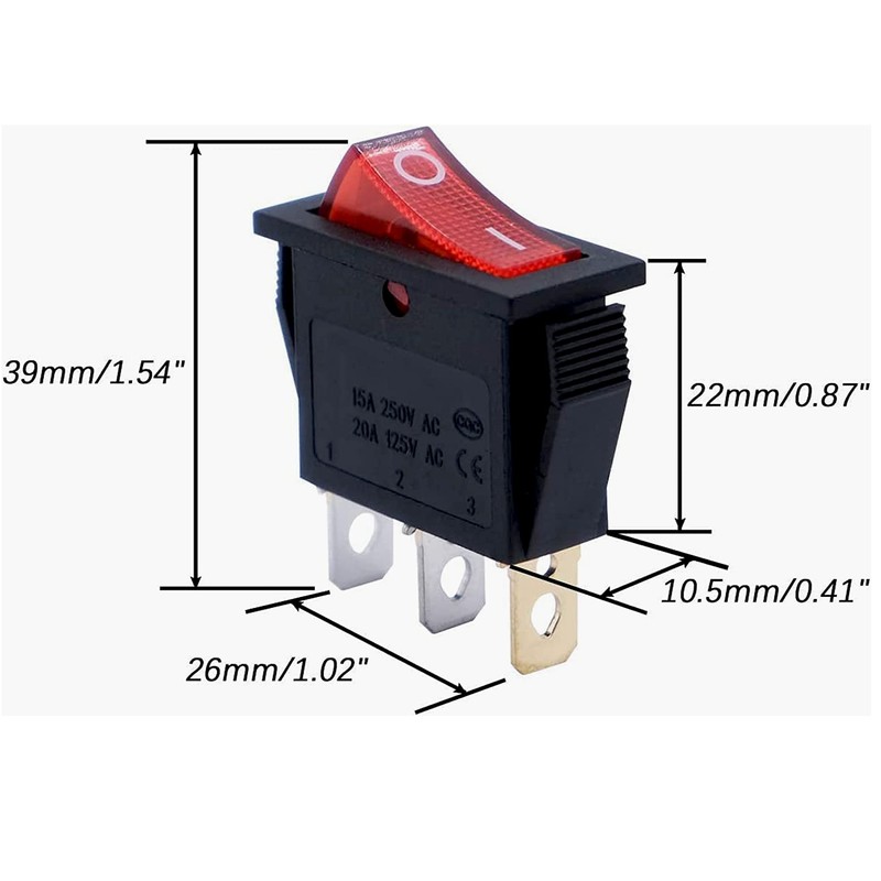 2 Pack 120927-24 On Off 120 Volt 3 Prong Plug