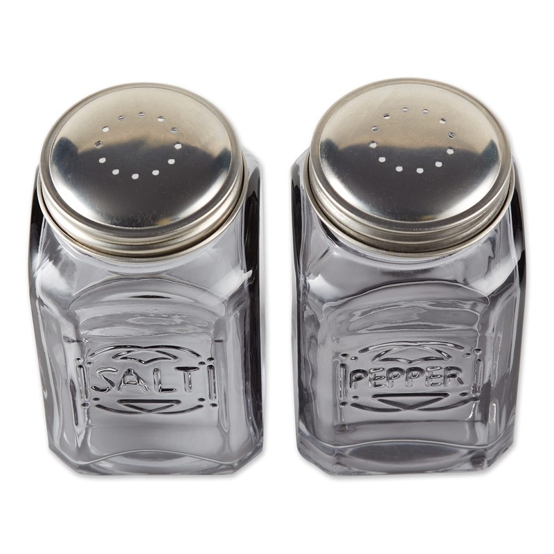 RSVP International Jumbo Retro Glass Salt & Pepper, Screw On