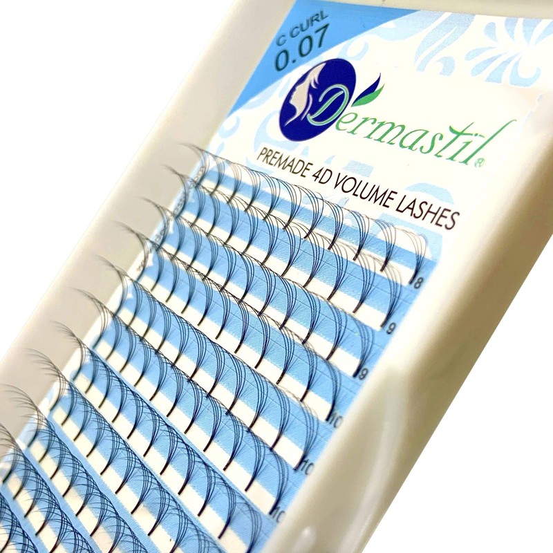 Dermastil 4D Premade Handmade Volume Eyelashes, Ready-to-Use Fan without Knots,