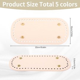 Heygueo 5 Pack Purse Leather Bottoms for Crocheting,9.1x5.1 Bag Bottom Base for Crochet,Leather Nail Bottom Shaper Pad for DIY Crochet Bag Shoulder Tote Purse Handbag Bags Cushion Base