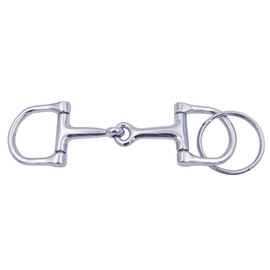 Terizger Horse Bit Key Chain,D‑Shaped Snaffle Keychain Durable Silver D‑Ring Zine‑Alloy Horse Snaffle Bits Key Ring, Silver, 10x3cm/3.9x1.2in