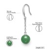 Sterling Silver Natural Jade Linear Drop Hook Earrings