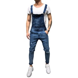 cnstone Denim Pants, Overalls, Overalls, Damaged Jeans, Skinny Pants, Cargo Pants, Large Size, Distressed Treatment, Hip Hop, Street Style, Spring, Summer, Autumn, 03/dark bull