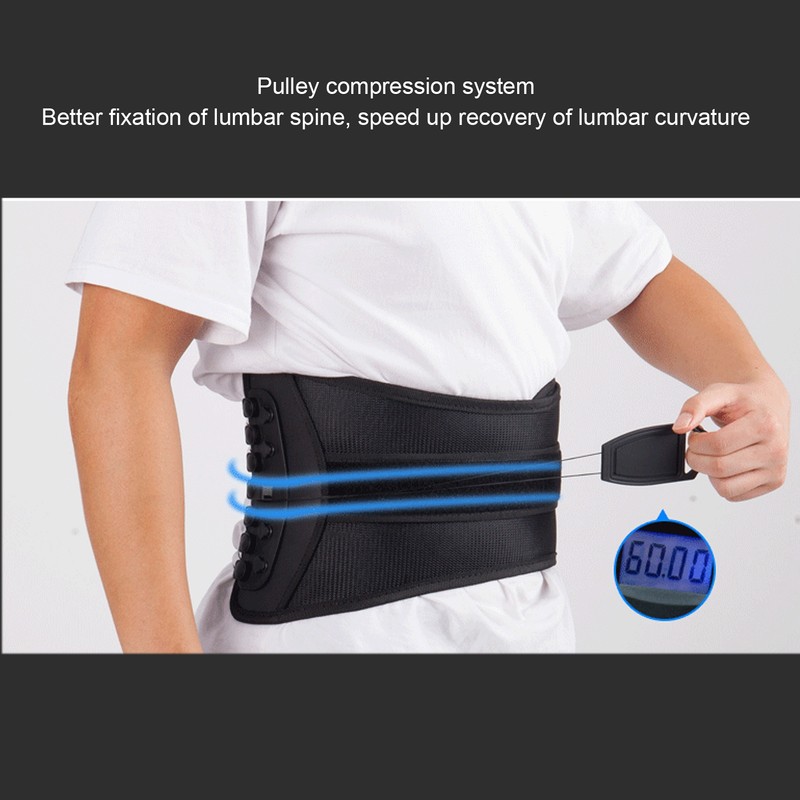 Lower Back Brace Adjustable Lumbar Brace Pulley Compression for Herniated