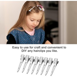 24 Piezas Pinzas De Pico De Pato Pinzas De Cocodrilo De Salón Pinzas De Metal para El Cabello con Agarre Antideslizante Clip De Seccionamiento De Peluquería para Peinar El Cabello Plata