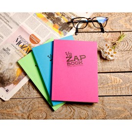Clairefontaine 8348C Sketch Pad 1/2 Zap Book with Spiral Bound (Ideal for Sketches & Drawings, Suitable for Dry Techniques, Landscape Format, DIN A6, 10.5 x 14.8 cm, Blank) 1 Piece Assorted Colours