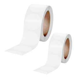 KALLORY 2rollos Adhesivos Redondos Para Embalaje De Etiquetas Transparentes Resistentes y Adhesivas