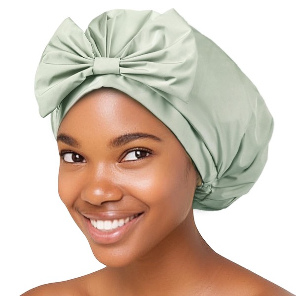 YANIBEST Shower Cap for Women Reusable Waterproof – Adjustable Hair Cap for Shower Gifts for Women Shower Cap for Long Hair Washable & Breathable Shower Caps