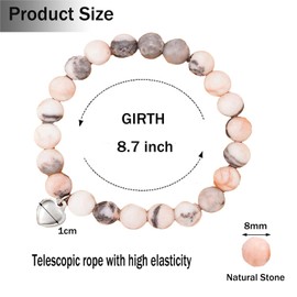 YQkangzhu Crystal Bracelet for Women, 8mm Natural Stone Beaded Anti-Anxiety Bracelet, Healing Stress Relaxation Bracelets for Best Friend Teen Girls, Quartz Inspired Bracelets, Get Well Soon Gifts