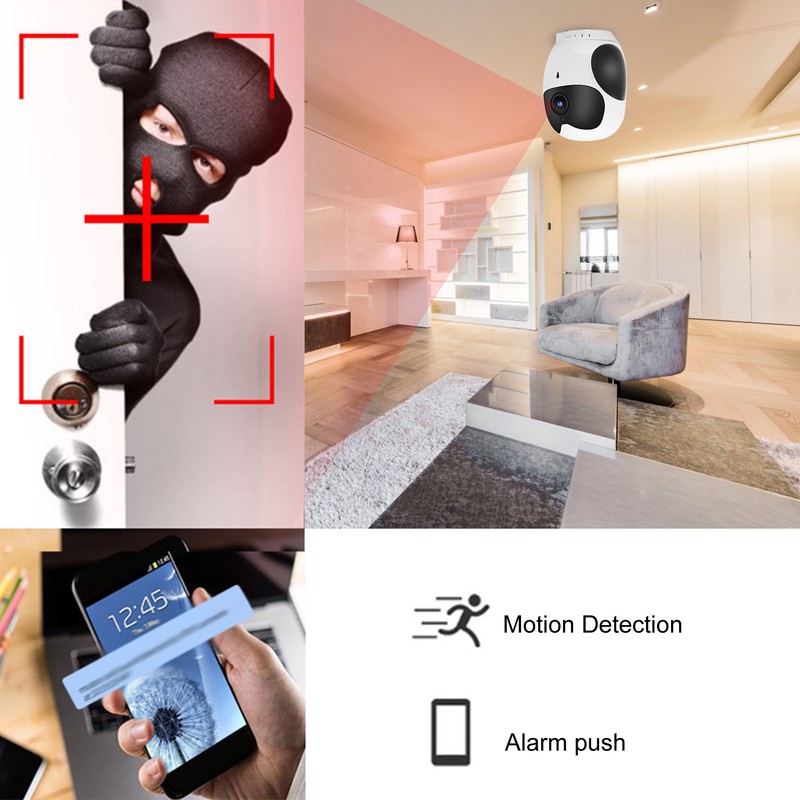 360° 1080P HD Wifi Camera HDR Battery Network Cloud Storage