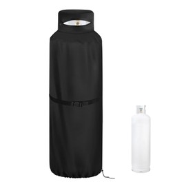 Hengme 100 LB Propane Tank Cover - 600D Dustproof and Greaseproof Oxford Cloth Protective Cover with Waterproof Zipper for Easy Valve, Suitable for 100 lb Propane Tanks, Black