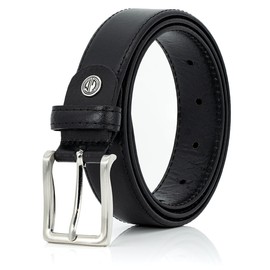 LINDENMANN Men's Full Leather Belt Made of Cowhide Leather, 30 mm Wide, Can Be Shortened, Belt Men's XXL, Black, dark brown