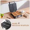 UVFAST Waffles Maker Waffle Iron, 4 Belgian Square Waffle Maker,