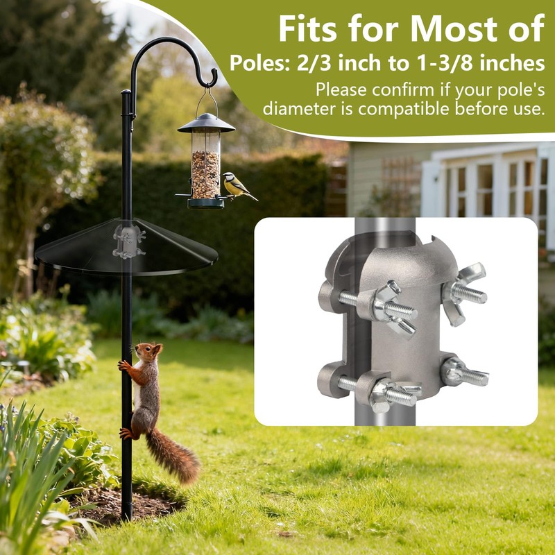 Stainless Steel Squirrel Baffle Bracket, Rustproof Chew-Proof Holder for Bird