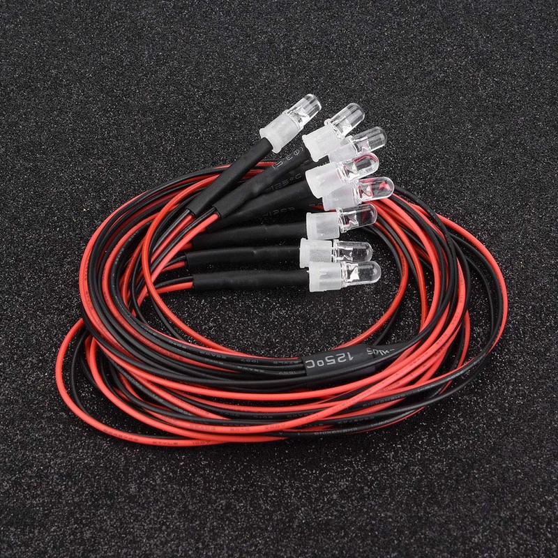 8pcs 5 mm RC LED Light Set Headlight Tail Light