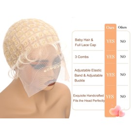 PORSMEER Braided Wig Hats with Baby Hair Double Braided Crochet Hat with Natural Knot Sew-In Breathable Glueless for Women (113 Cell Blonde)