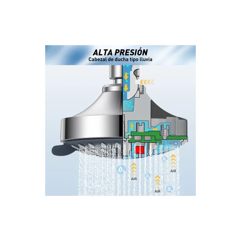 Ducha De Alta Presión De Acero Inoxidable Ajustable 5 Modos