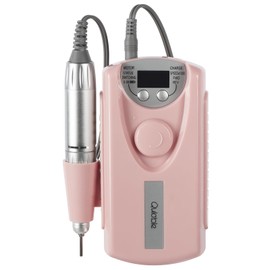 Qulable Professional Portable Nail Drill 35000RPM - Cordless, Electric Finger & Toe Nail Remover & Gel Polish Manicure Set with Power Display, Pink, Home & Salon Suitable with Diverse Use Bits Kit