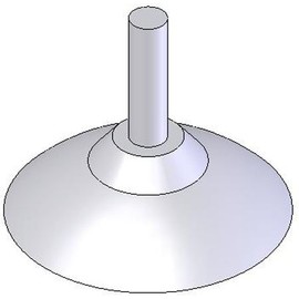 1" Dia. x 5/16 Height, 8-32 x 1/4 Stud, Color - Black, Suction Cup (1 Each)