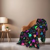 Glitter Stars Throw Blankets for Bed,Star Flannel Blanket for Unisex,Bright