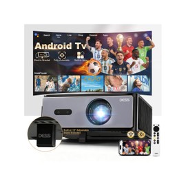DESS Smart 4K 1080P Home Video Projector, WiFi 6 BT, 15° Motorized Bracket