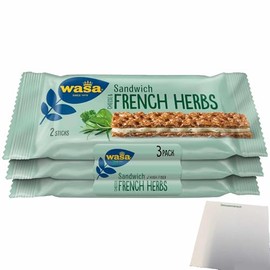 usy Bundle for Wasa Crispbread Sandwich Cheese & Fine Herbs Multipack (90g Pack) + usy Block