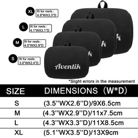 Aventik Neoprene Fishing Reel Cover Pouch Round Baitcasting Trolling Reels Storage Durable Soft Protection (3pcs-Black, L)