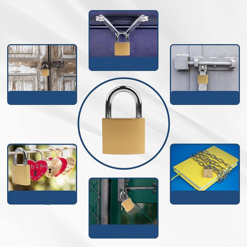 2 Pack Padlock（3.2cm）, Small Padlock with Keys, Mini Padlock, Key