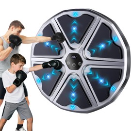 Music Boxing Machine for Adults and Kids with Gloves, LED Sounding Punch Boxing Machine Wall Boxing Training Pad, Bluetooth Boxing Games Toys for Kids, 9 Modes & 9 Speeds, Gift for 8+ Year Old Boy