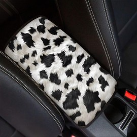 Finagallathe Cow Print Center Console Cover Animal Print Armrest Cover for Car Auto Breathable & Cool Center Console Pad Decorative Cars Interior Accessories for Women Men