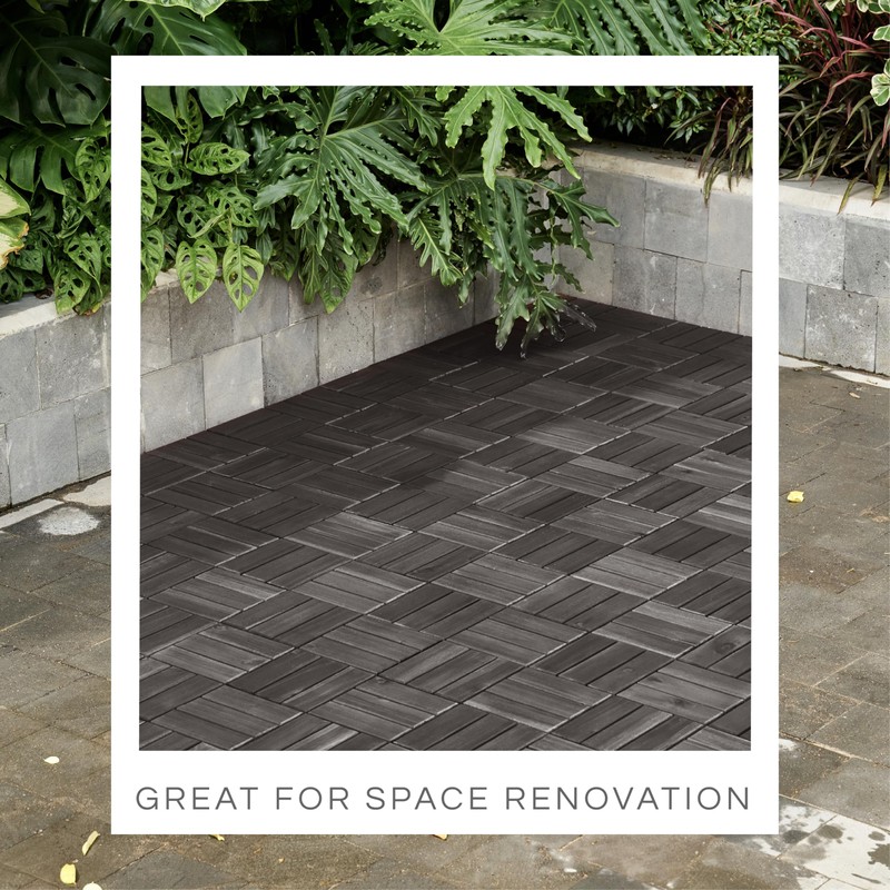 10 Pcs Interlocking Deck Tiles, Patio Flooring - Outdoor Waterproof