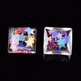Unbranded 10 pcs Druzy Resin Embellishment Cabochons Glitter – 12mm – Square - Stars