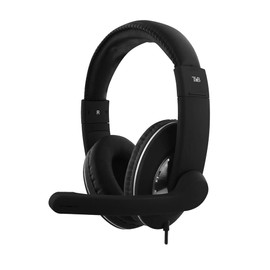 T'nB - Wired Headphones, USB A Port, Omnidirectional Microphone, Ideal for Teleworking and Video Conferencing - Black