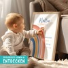 SpecialMe® Baby Poster Regenbogen | personalisiertes Geburtsposter mit Name Geburtsdatum