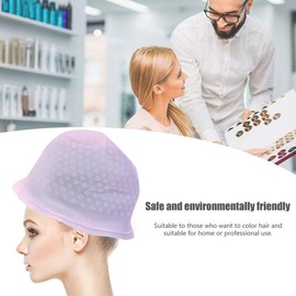 Hair Salon Silicone Gel Cap, Professional Reusable Hair Coloring Highlighting Capwith Hook Frosting Coloring Cap Professional Salon Silicone Hairdressing Tools(pink)