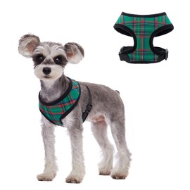 Dog Harnesses,Soft Cotton Plaid Small Dog Harness Pet Vest Harnesses for Cats Puppy Samll Dogs Medium Dogs (Green, XS)