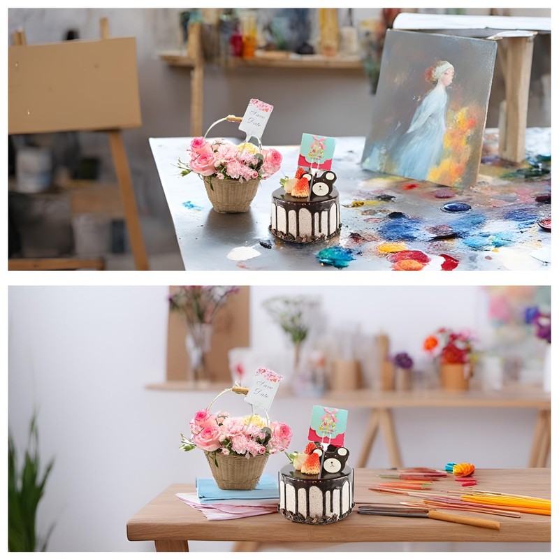 Púas florales de plástico con forma de tenedor transparente para