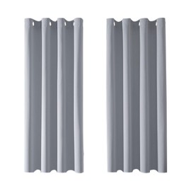 MRTREES Grey Bedroom Curtains, 54 Inch Drop Window Curtains for Bedroom Eyelet, 2 Panels Blackout Curtains 52x54 Inch 132x137 CM Light Grey