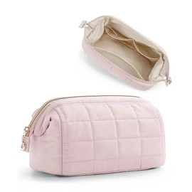 LJCZKA Cosmetic Bag for Women, Large Capacity, Wide Opening Bag, Lightweight Travel Portable Cosmetic Bag, Toiletry Bag, for Women, Girls, Gift, pink, Fashion