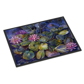 Caroline's Treasures DND0133JMAT Waterlilies by Neil Drury Doormat 24x36 Front Door Mat Indoor Outdoor Rugs for Entryway, Non Slip Washable Low Pile, 24H X 36W
