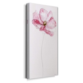 Renditions Gallery Canvas Floral Wall Art Modern Decorations Paintings Pink Flower Sketch Romantic Canvas Romantic Botanical Wall Hanging for Bedroom Office Kitchen - 8"x16" LT43