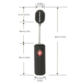 1-Pack TSA Approved Luggage Lock with Keys for Travel | Flexible, Ultra Secure Mini Key Padlock Made from Zinc Alloy | Luggage Lock | TSA Lock | Black